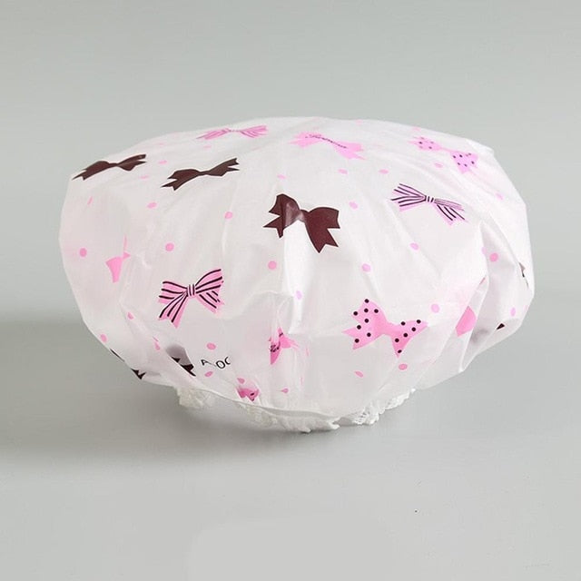 Waterproof Shower Cap for Women, Reusable Hair Cover