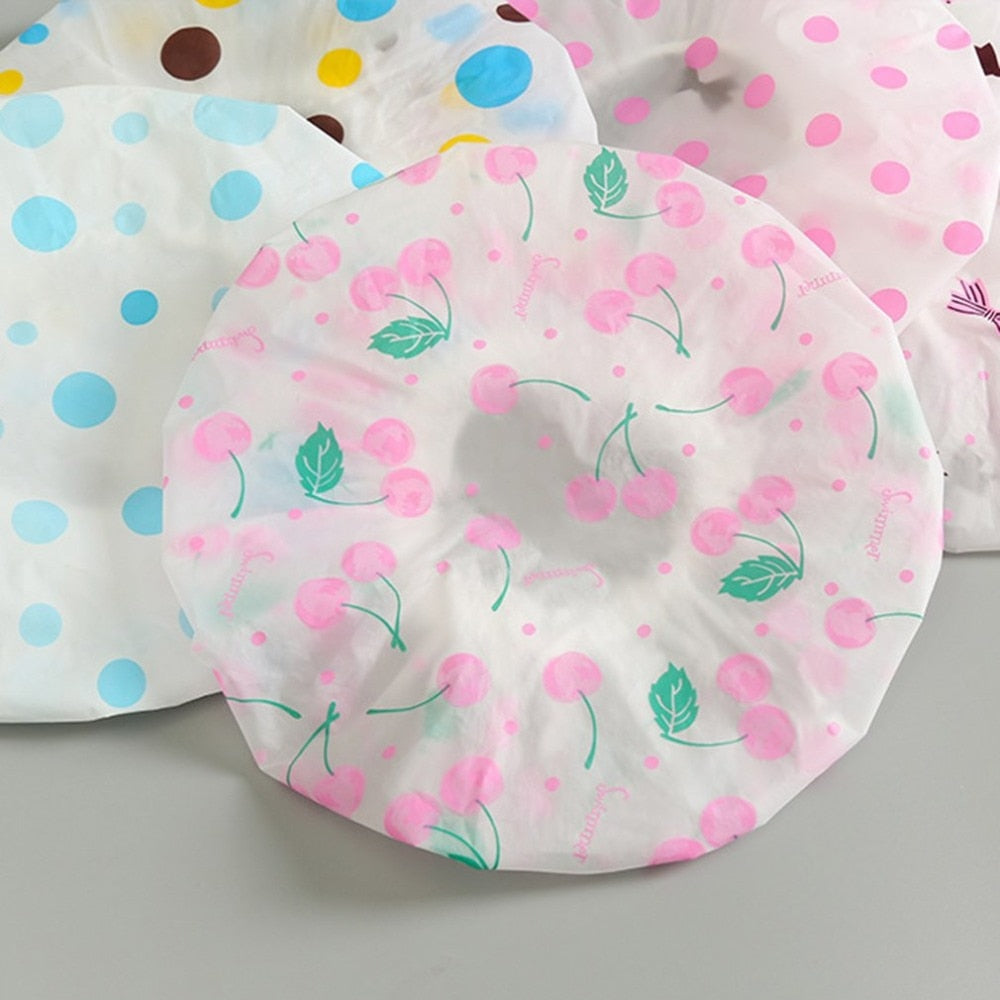 Waterproof Shower Cap for Women, Reusable Hair Cover