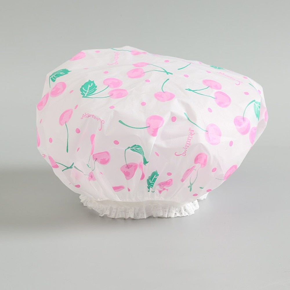 Waterproof Shower Cap for Women, Reusable Hair Cover