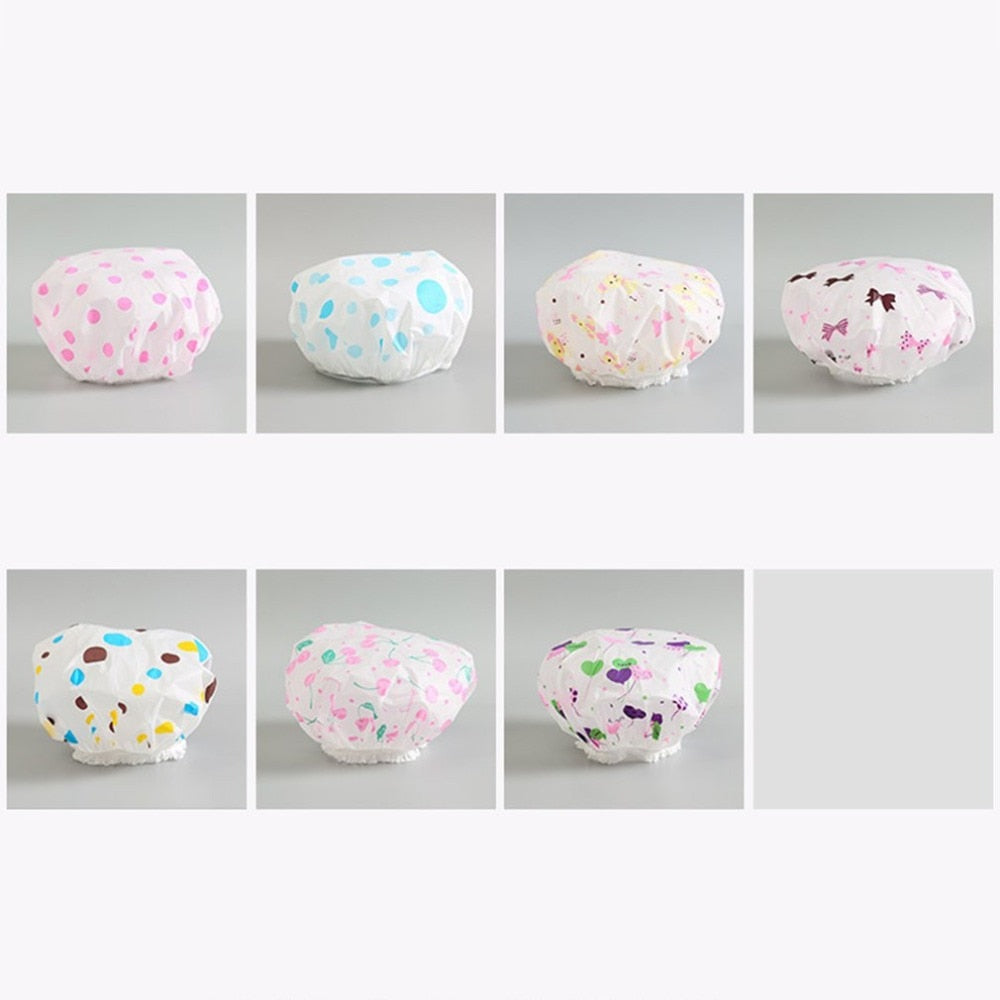 Waterproof Shower Cap for Women, Reusable Hair Cover