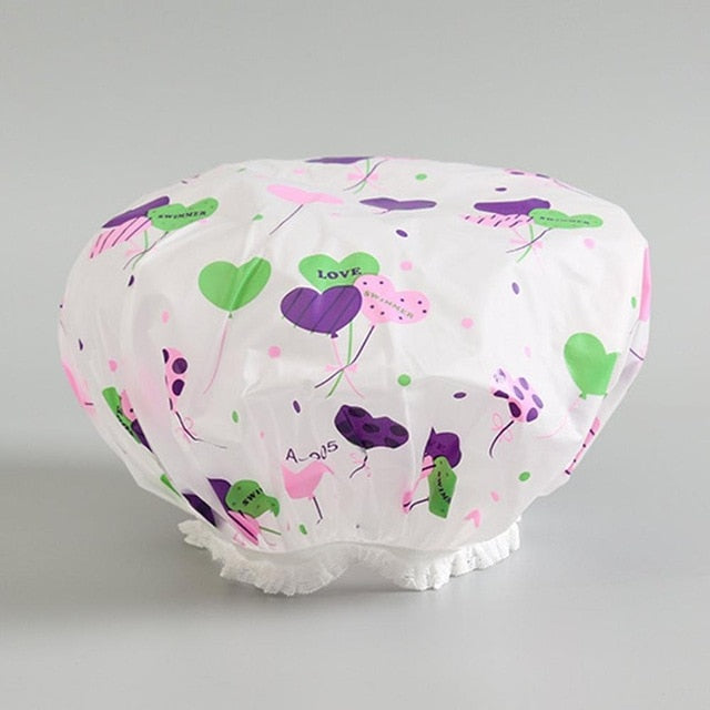 Waterproof Shower Cap for Women, Reusable Hair Cover