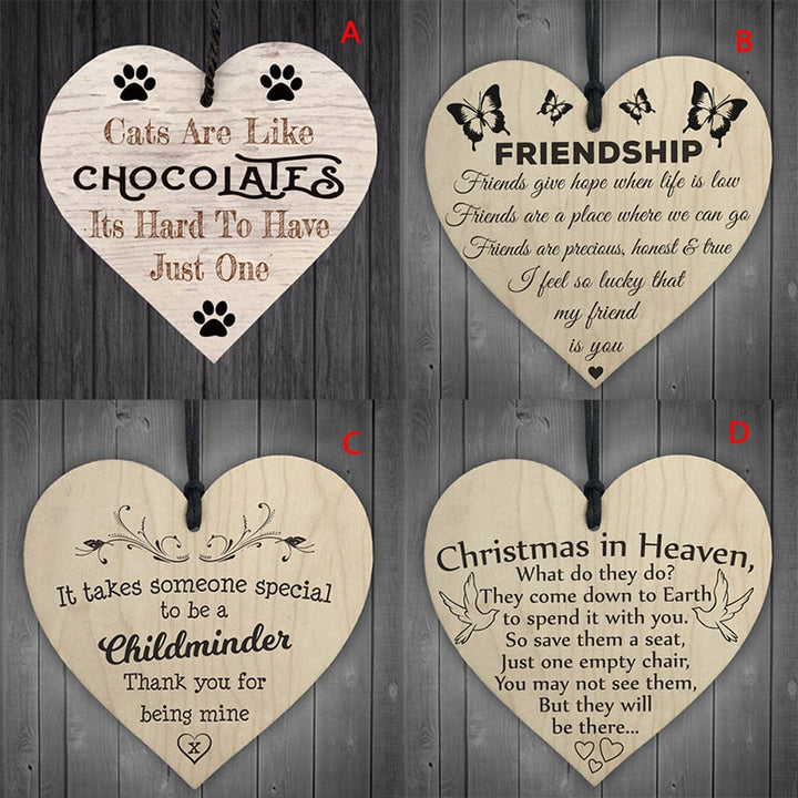 Wooden Heart Christmas Plaque for Meaningful Gifting