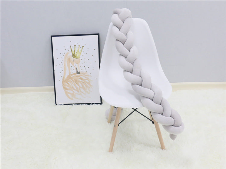 Braided Baby Bed Bumper for Cozy Nursery Bed Decor