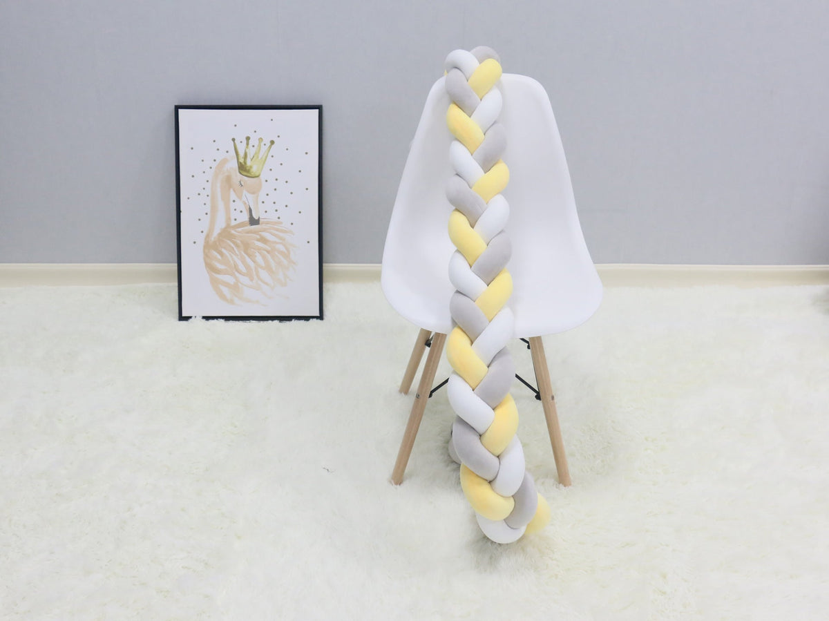 Braided Baby Bed Bumper for Cozy Nursery Bed Decor