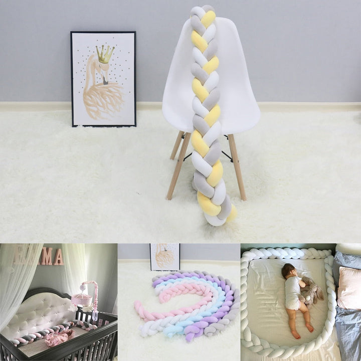 Braided Baby Bed Bumper for Cozy Nursery Bed Decor