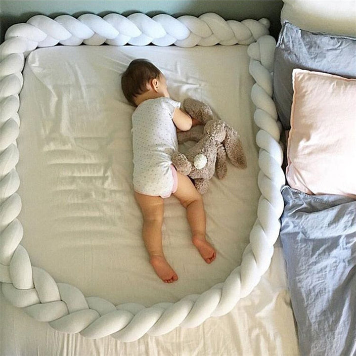 Braided Baby Bed Bumper for Cozy Nursery Bed Decor