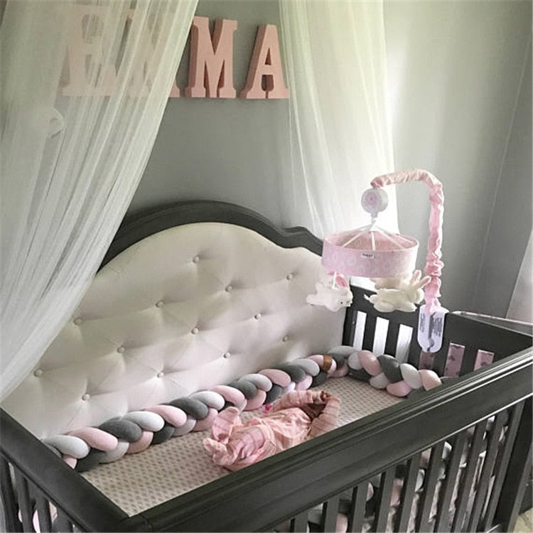 Braided Baby Bed Bumper for Cozy Nursery Bed Decor