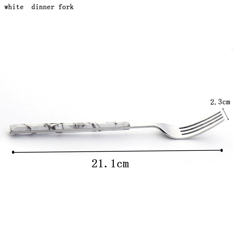 Western Stainless Steel Flatware Set, Faceted Handle