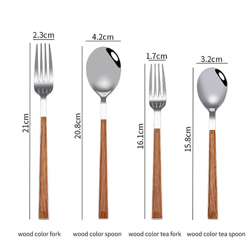 Western Stainless Steel Flatware Set, Faceted Handle