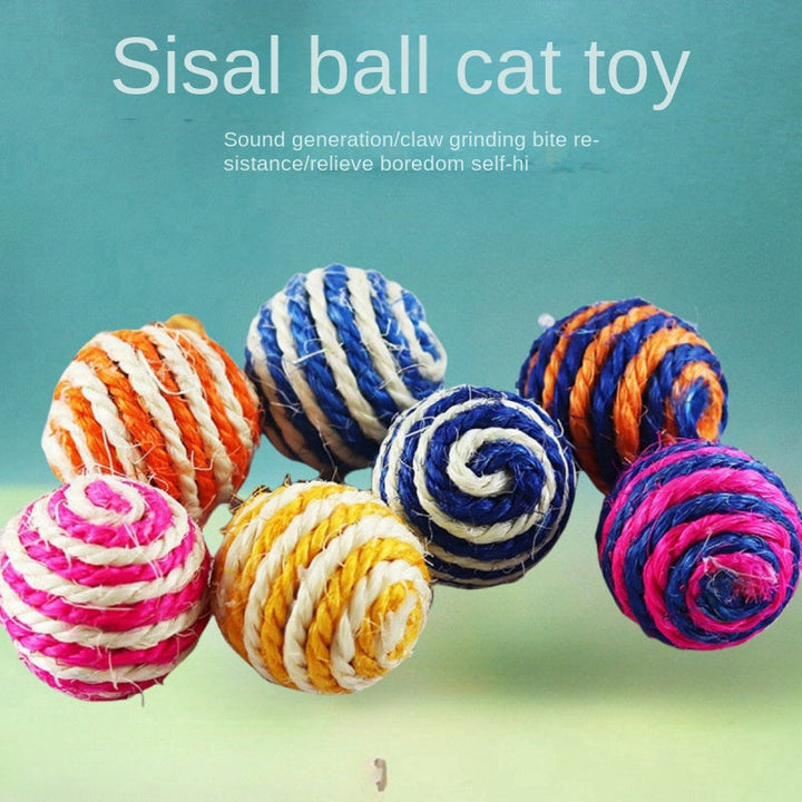 Feathered Sisal Cat Toy for Independent Indoor Play