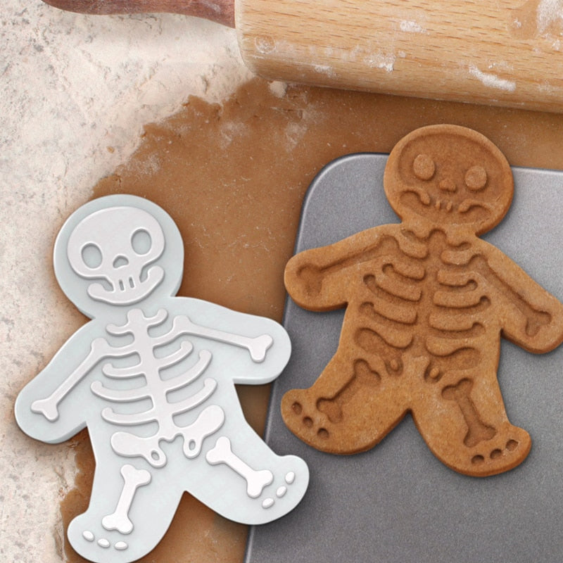 Skeleton Halloween Cookie Cutter That Cuts and Embosses