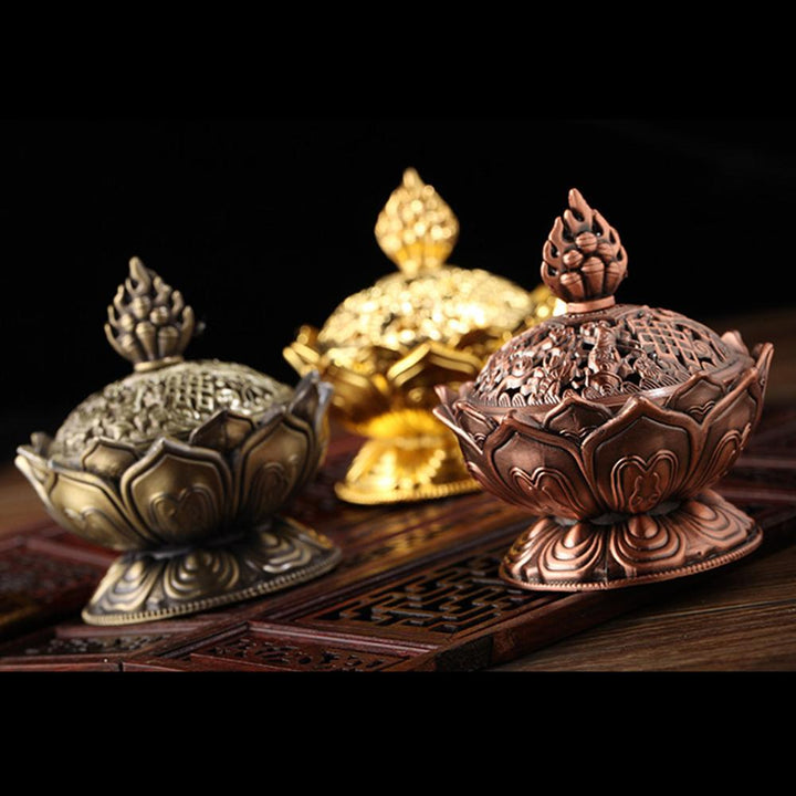 Tibetan Lotus Incense Burner for Calmer Ritual Spaces