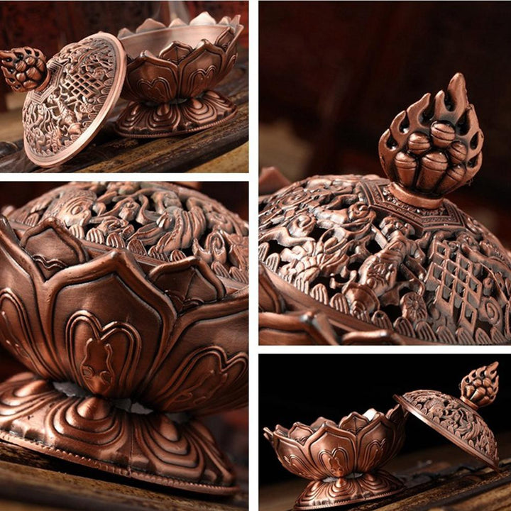 Tibetan Lotus Incense Burner for Calmer Ritual Spaces