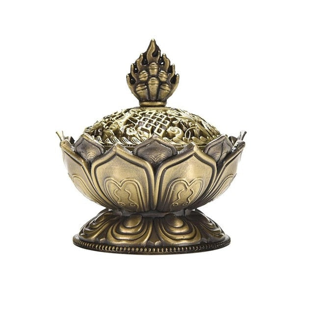 Tibetan Lotus Incense Burner for Calmer Ritual Spaces