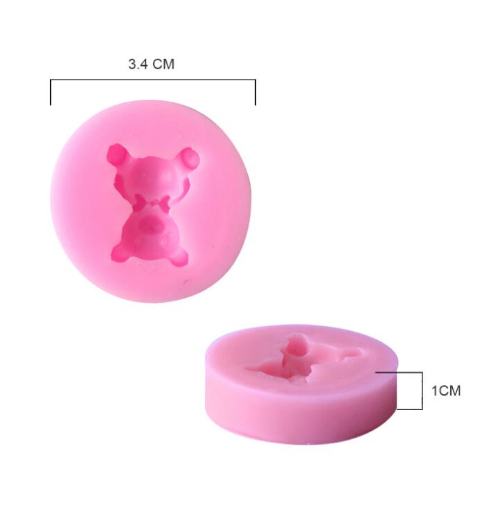 Mini Bear Silicone Fondant Mold for Cake Toppers & Soap