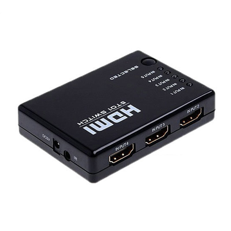 5-Port HDMI Switch with Remote for TV and Game Consoles