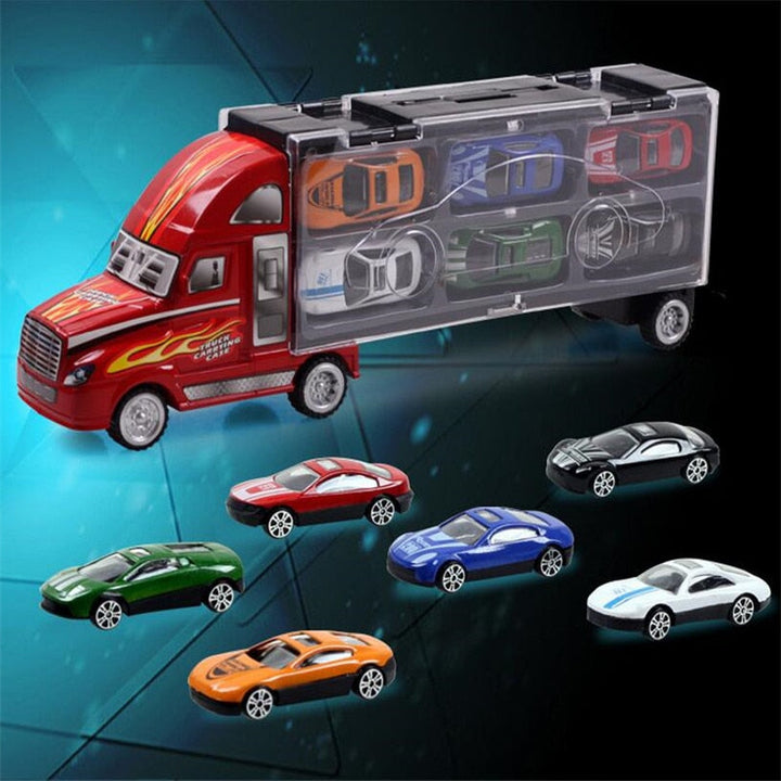 13-Piece Car Carrier Truck Toy Set for Pretend Play