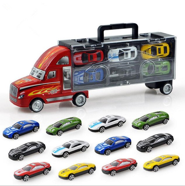 13-Piece Car Carrier Truck Toy Set for Pretend Play