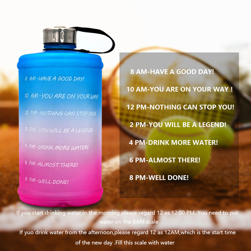 2.2L Gym Water Bottle With Time Markers to Drink More