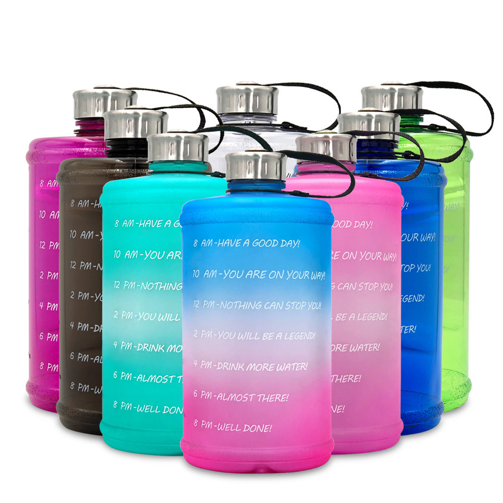 2.2L Gym Water Bottle With Time Markers to Drink More