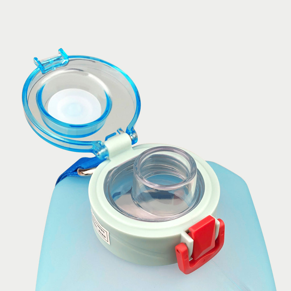 2.2L Sports Water Bottle with Time Markers and Handle