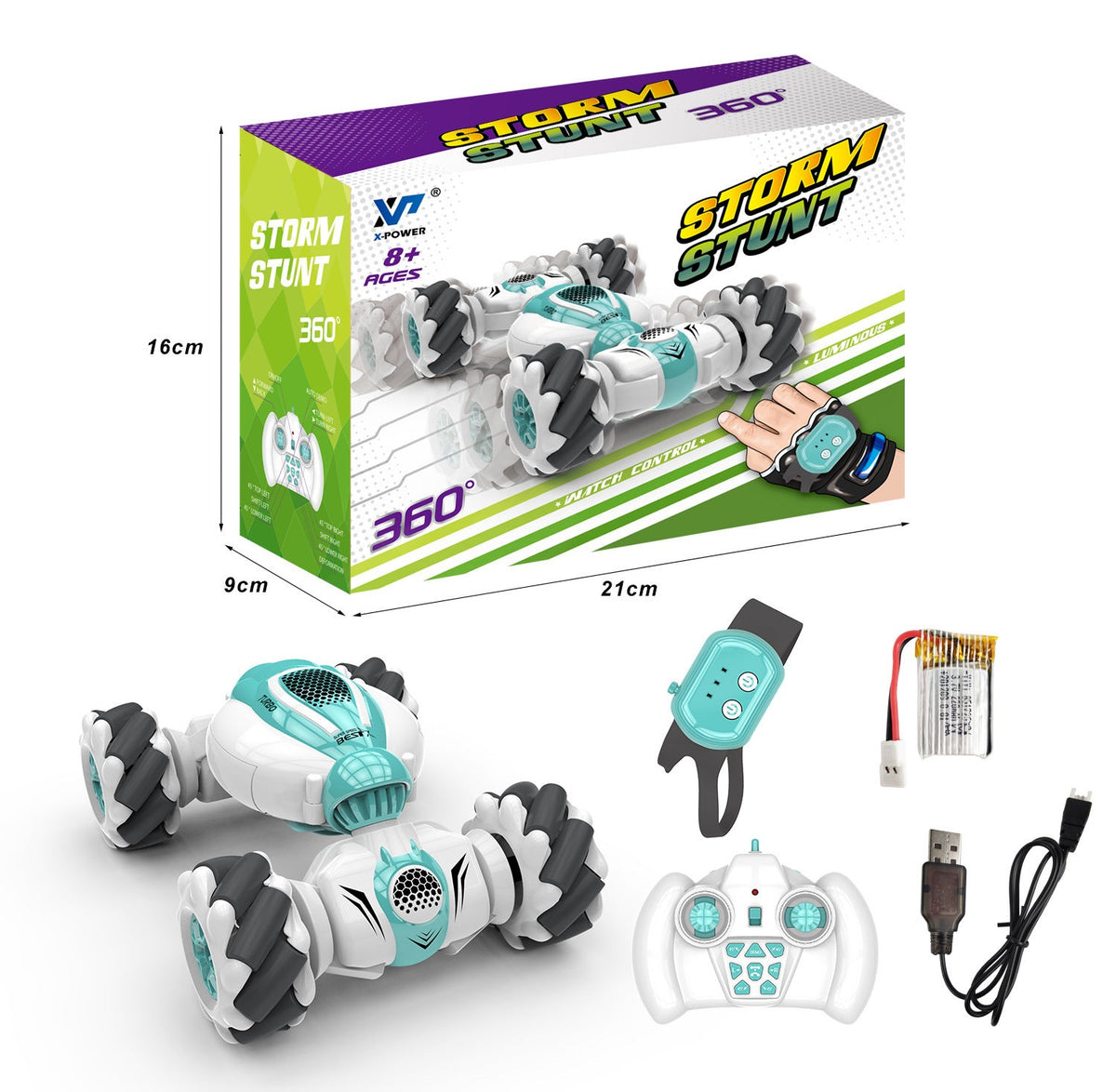 Remote Control Stunt Car Toy With 360° Rolls & Drifts