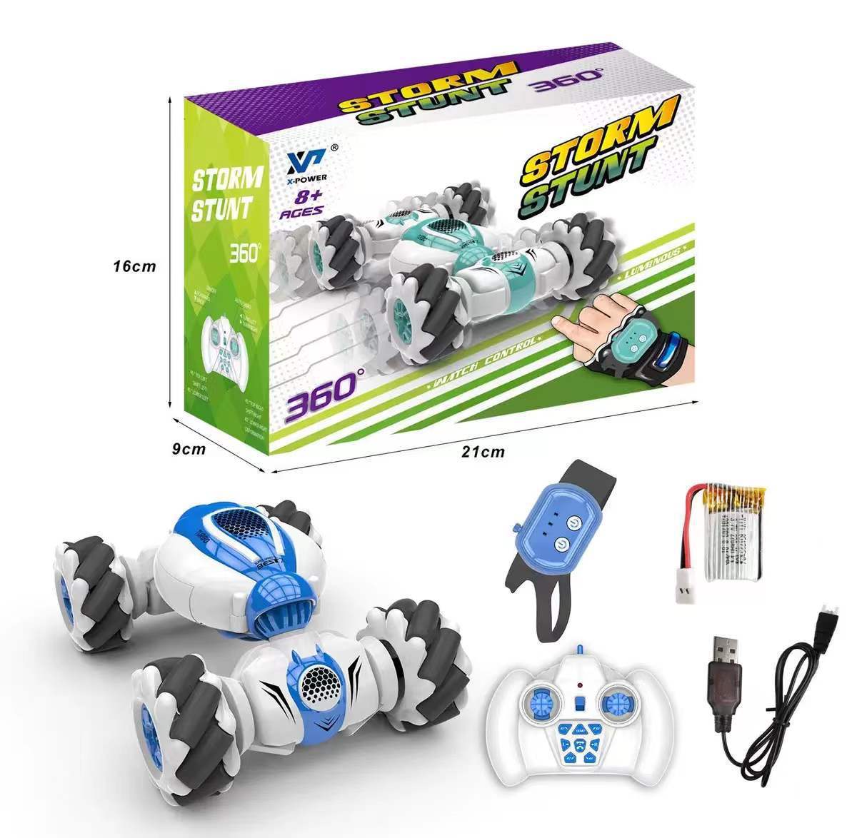 Remote Control Stunt Car Toy With 360° Rolls & Drifts