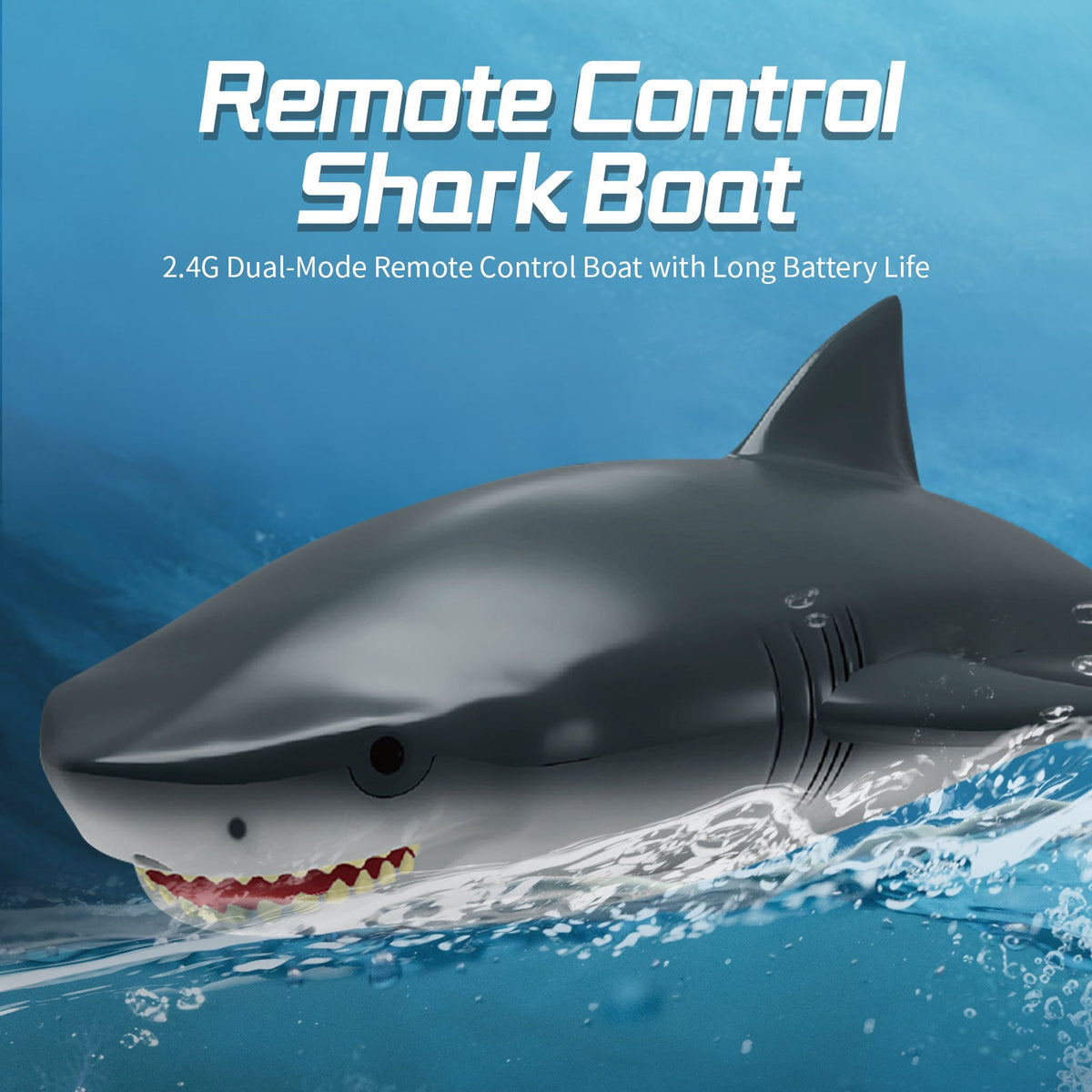 Remote Control Shark Boat With Dual-Mode Water Play