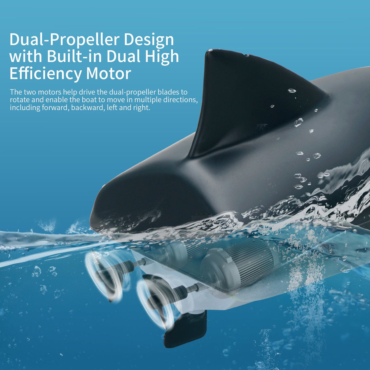 Remote Control Shark Boat With Dual-Mode Water Play