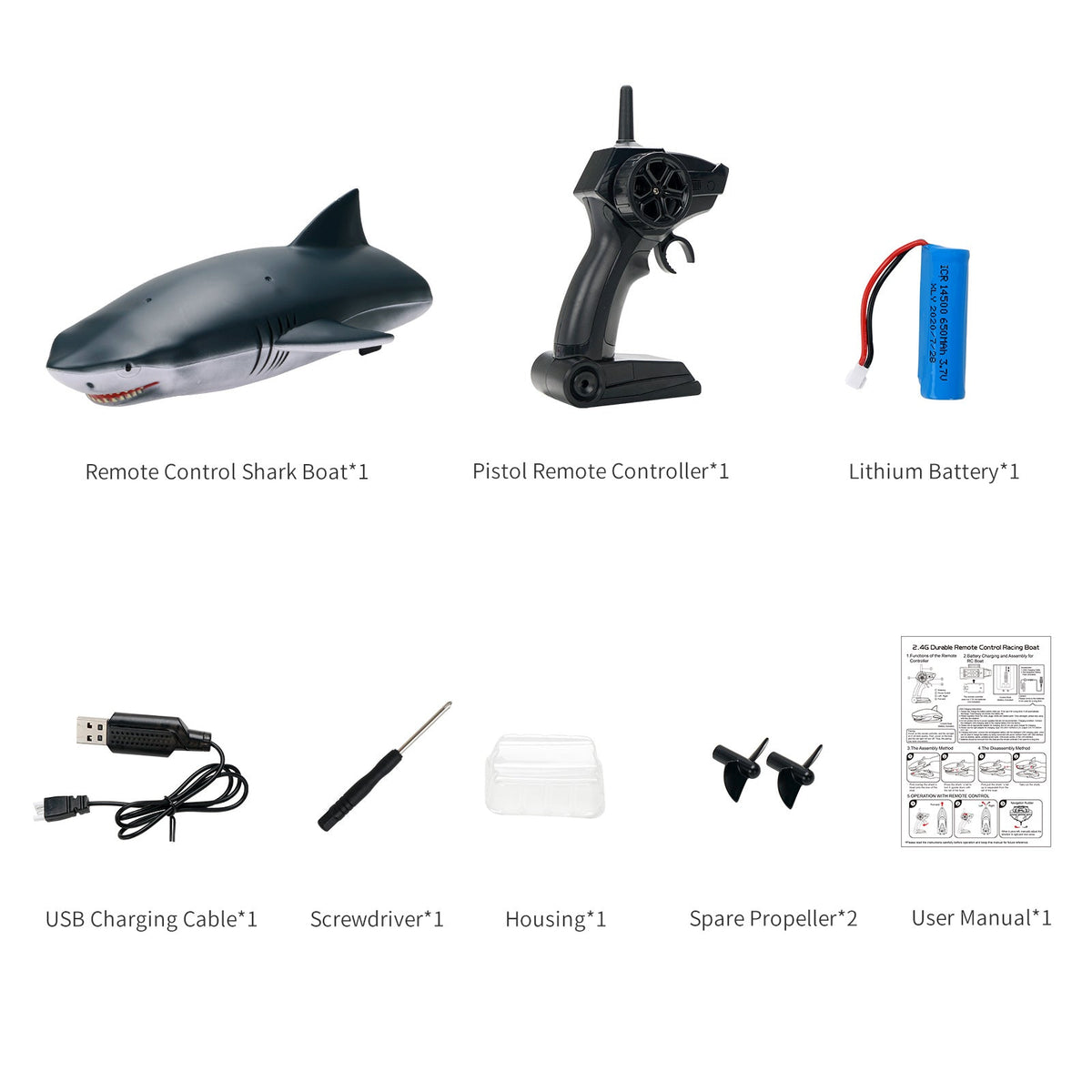 Remote Control Shark Boat With Dual-Mode Water Play