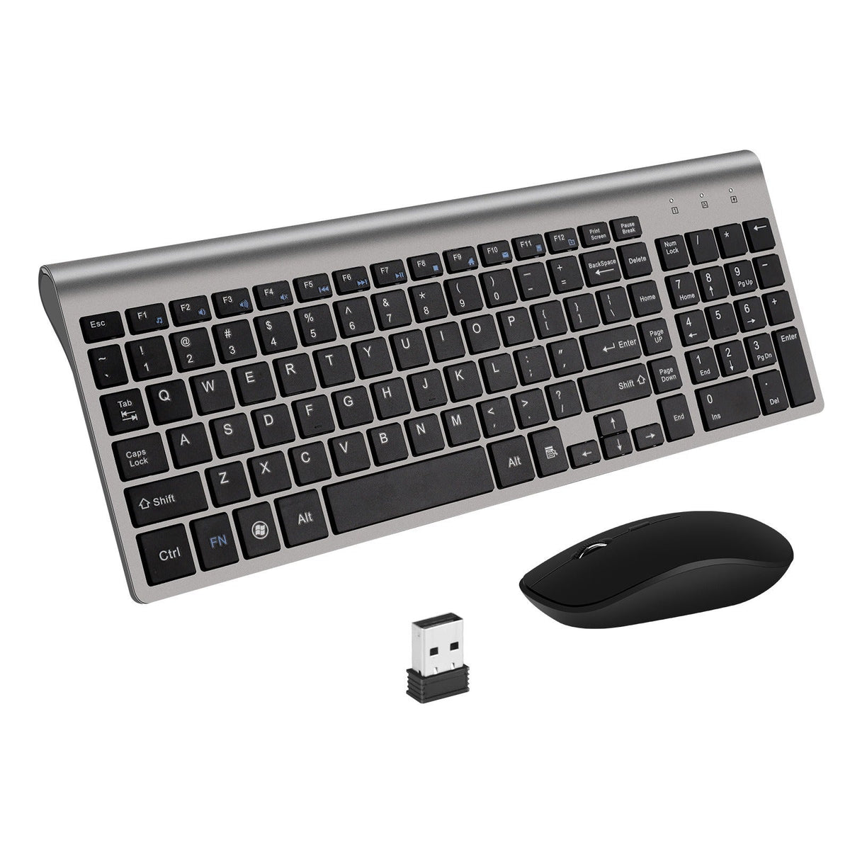 Wireless Keyboard and Mouse Combo with Numeric Keypad