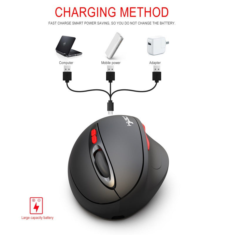 Vertical Wireless Mouse Rechargeable 2.4G for PC and Mac