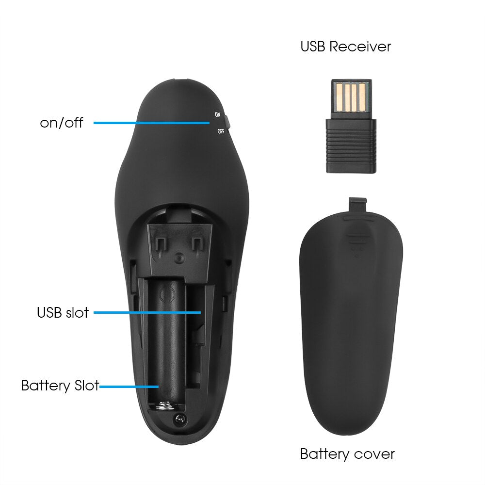 Wireless Presentation Remote with Red Laser Pointer