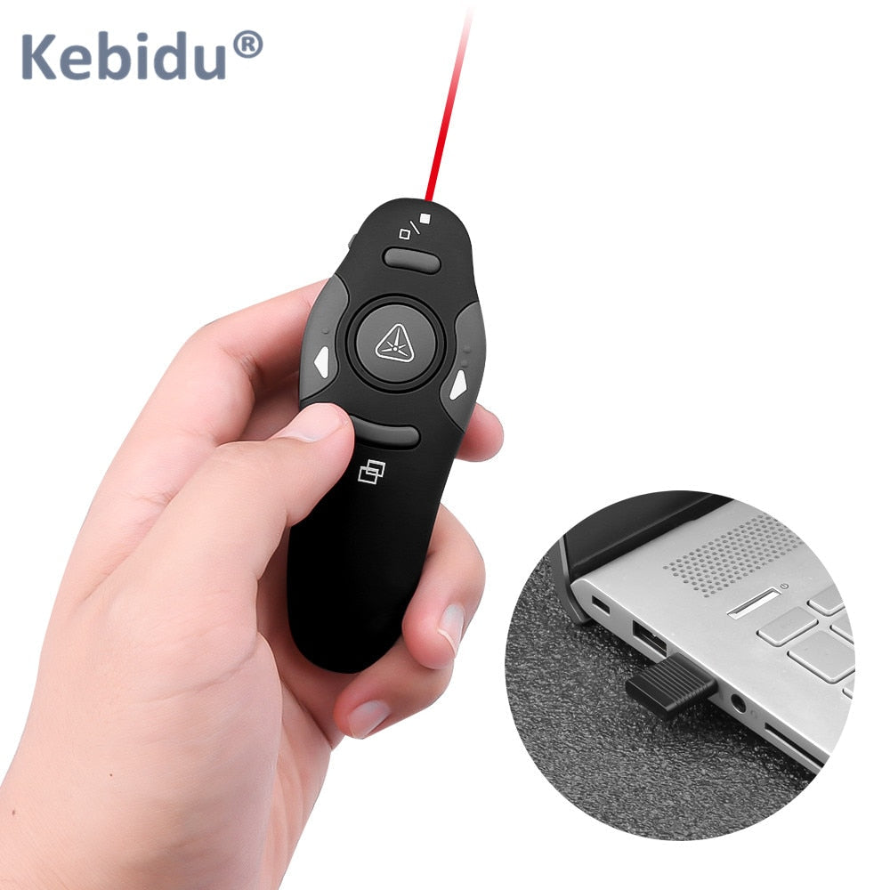 Wireless Presentation Remote with Red Laser Pointer