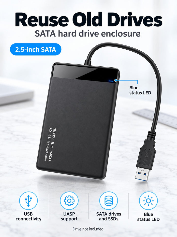 2.5 Inch SATA USB 3.0 Hard Drive Enclosure with UASP