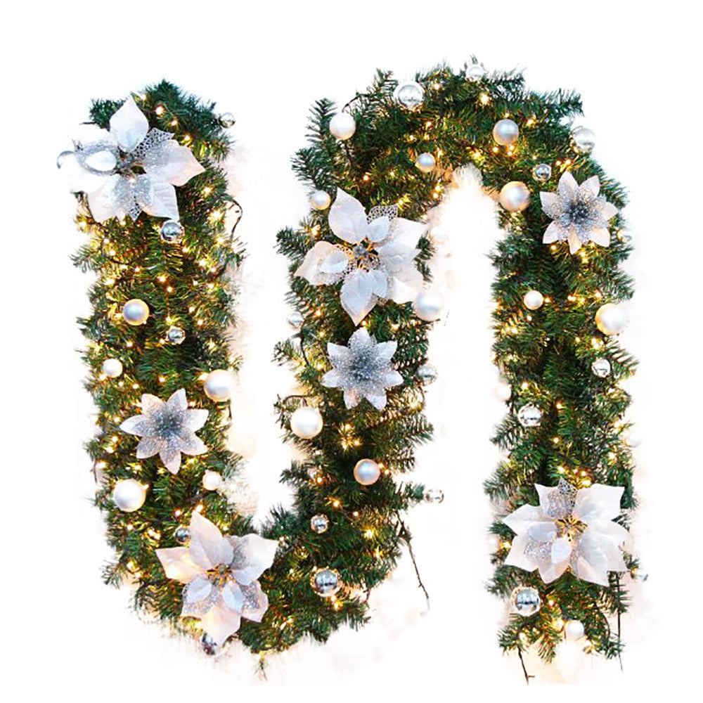 2.7M LED Christmas Garland – Pre-Decorated Holiday Glow