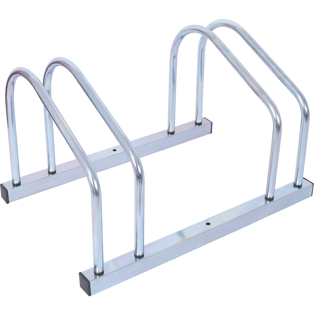 Galvanized Bike Floor Rack for 2 Bikes, 22-28 in Wheels
