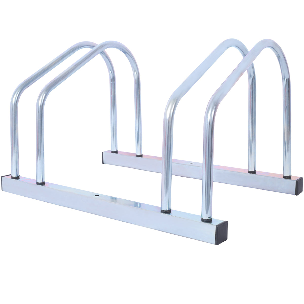 Galvanized Bike Floor Rack for 2 Bikes, 22-28 in Wheels