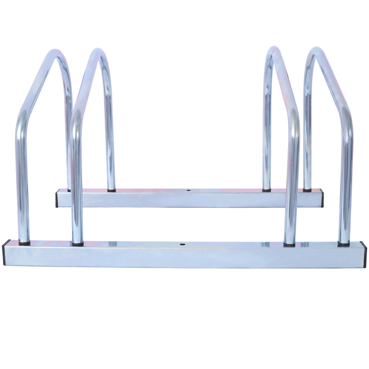 Galvanized Bike Floor Rack for 2 Bikes, 22-28 in Wheels