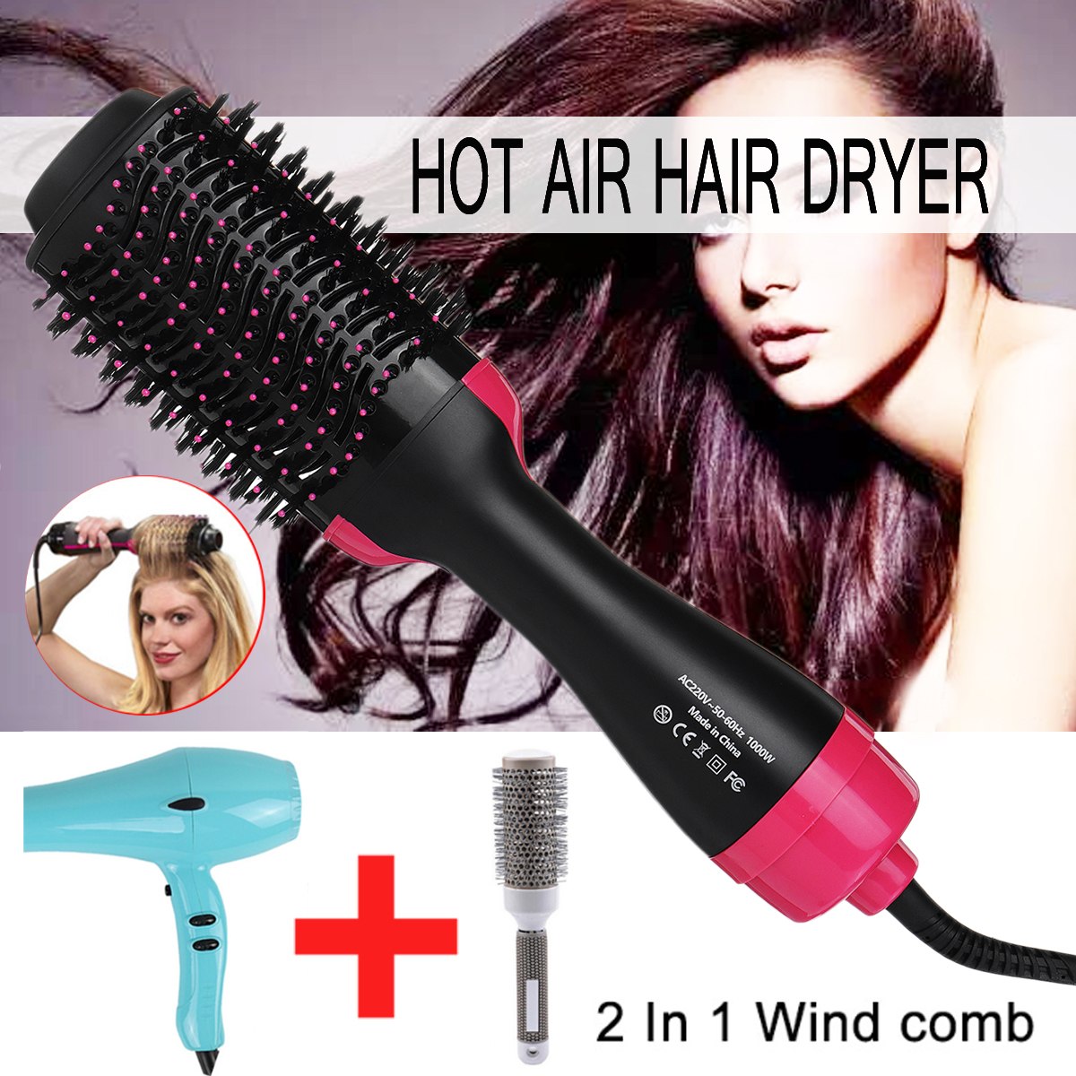 Hot Air Styling Brush: Dryer and Volumizing Round Brush