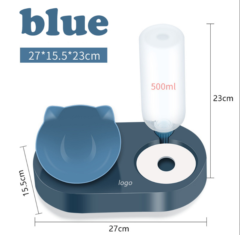 2-in-1 Cat Bowl Water Dispenser for Cats & Small Dogs
