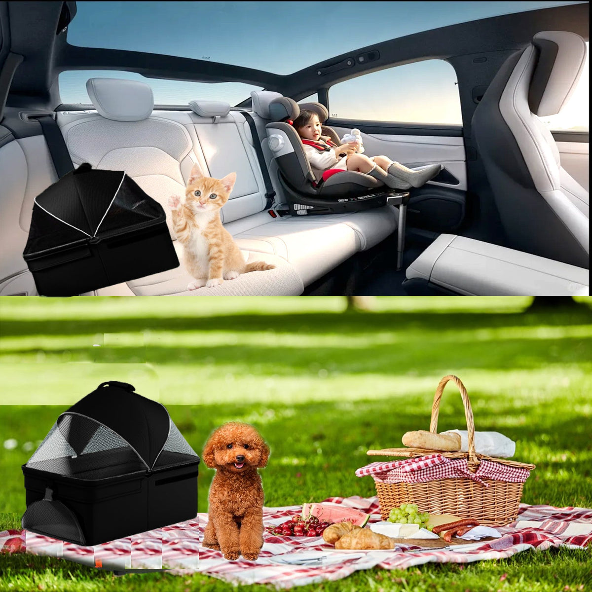 3-in-1 Pet Stroller, Carrier & Car Seat for Small Pets