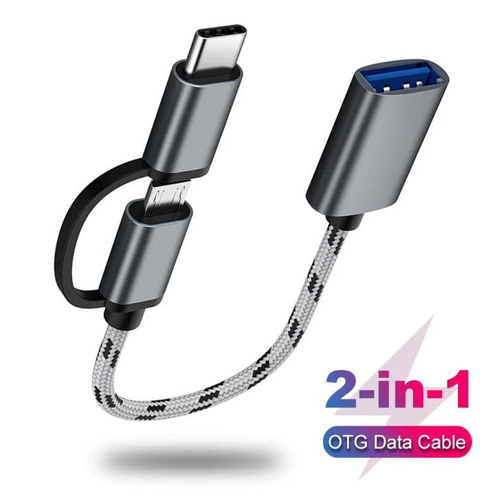 USB 3.0 OTG Adapter Cable with USB-C and Micro-USB