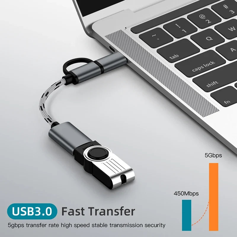 USB 3.0 OTG Adapter Cable with USB-C and Micro-USB
