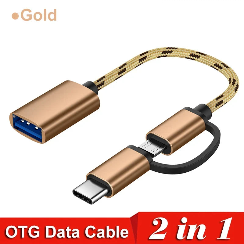 USB 3.0 OTG Adapter Cable with USB-C and Micro-USB