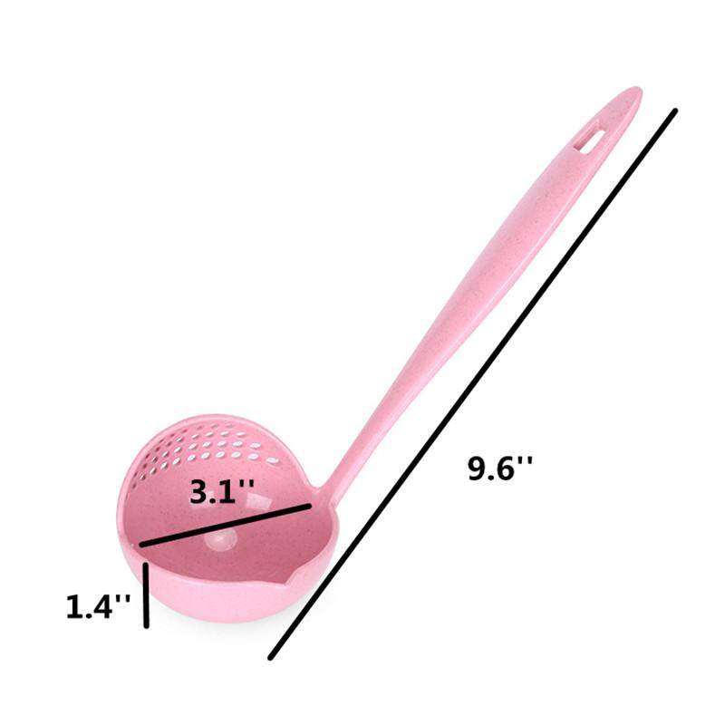 Soup Ladle and Strainer Spoon, 2-in-1 Long Handle
