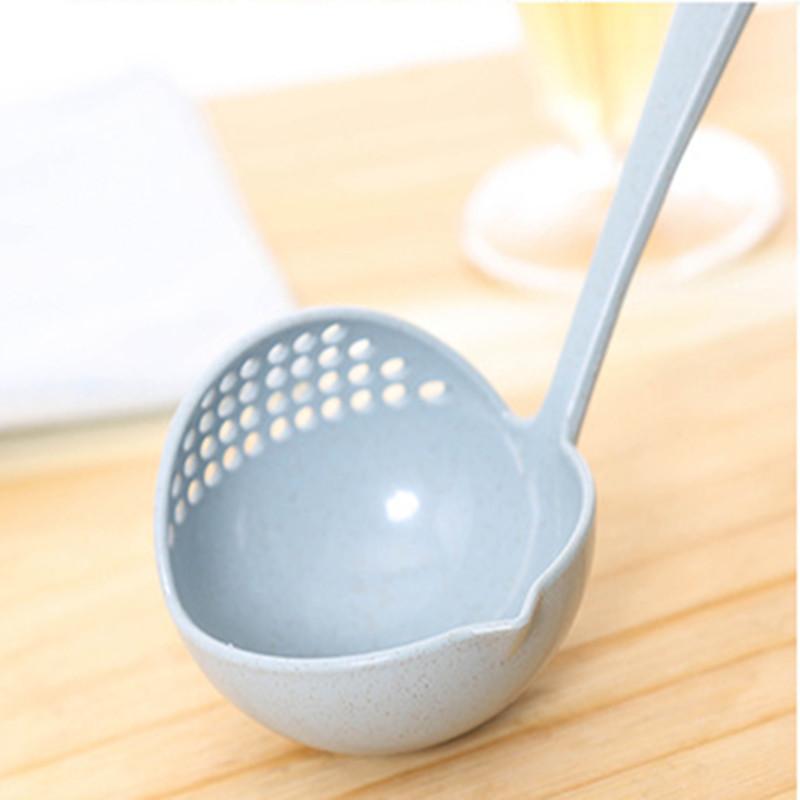 Soup Ladle and Strainer Spoon, 2-in-1 Long Handle