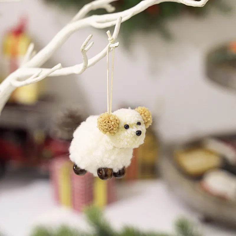 Fuzzy Puppy Ornaments Set: Cozy Holiday Tree Decor