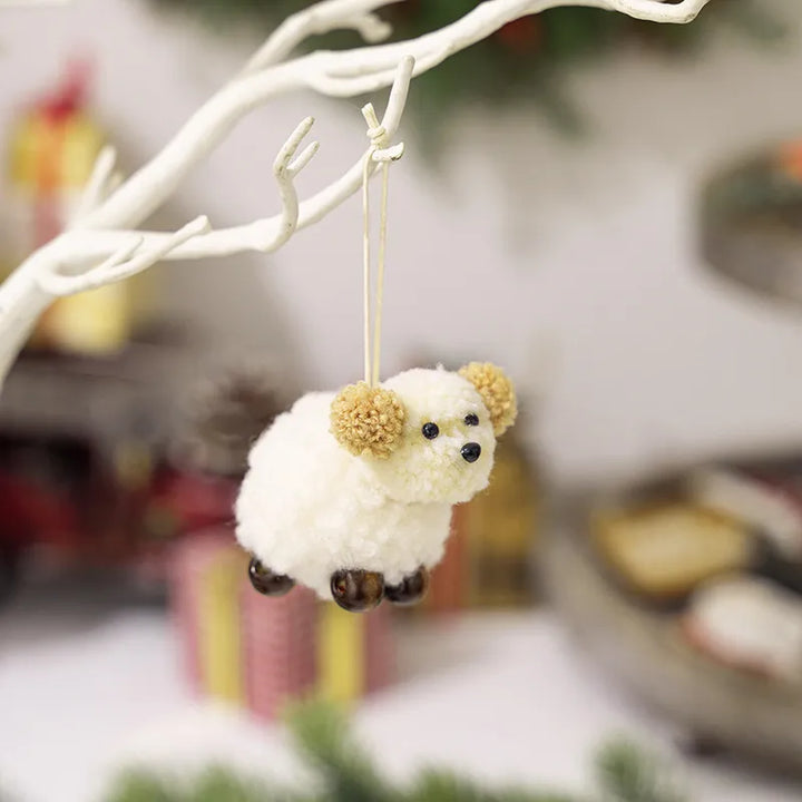 Fuzzy Puppy Ornaments Set: Cozy Holiday Tree Decor