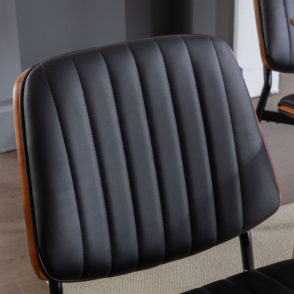 Retro Mid-Century Dining Chair Set with Curved Back